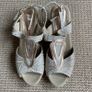 New Pitillos Gold Wedge Sandals Image 2