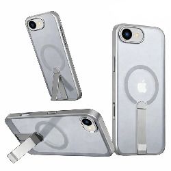 For Apple iPhone 16E Premium N52 Magsafe Magnetic Case With Stand Gray
