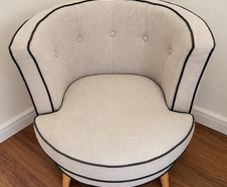 Matching Pair of Upholstered Tub Chairs
