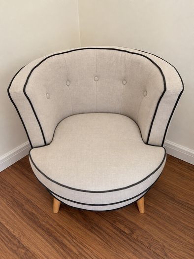 Matching Pair of Upholstered Tub Chairs