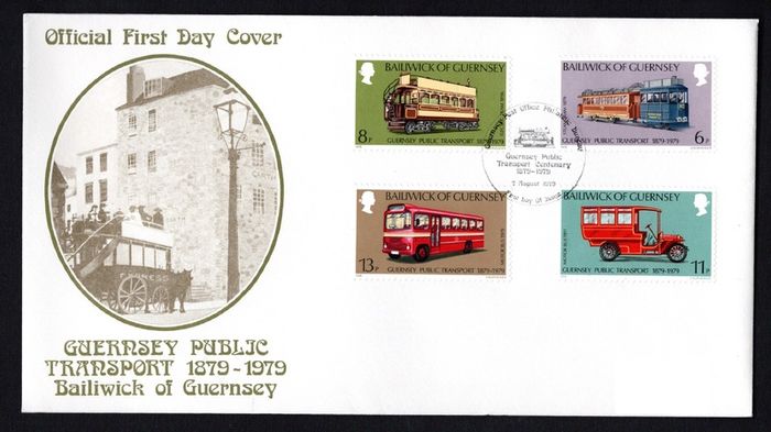 1979 Guernsey Public Transport Commemorative Stamps First Day Cover (FDC)