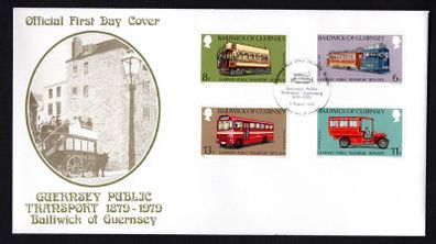 1979 Guernsey Public Transport Commemorative Stamps First Day Cover (FDC)