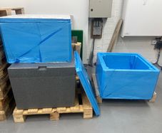Large styrofoam boxes