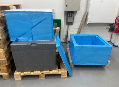 Large styrofoam boxes