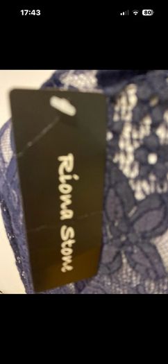 Handcrafted navy lace jacket size 20