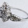 Vintage 925 Sterling Silver Flower Cz Cluster Ring size U - 5,4g Image 10