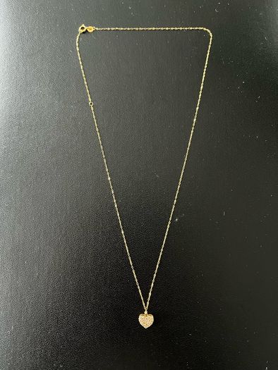 18k Solid Gold 0.7g & 0.50ct Natural Diamond Heart Pendant Necklace - ultra-lightweight