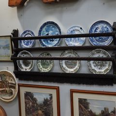 Antique Hand-carved Wooden Plate Rack