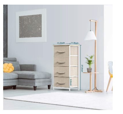 horizontal Chest of 4 Drawers Bedroom, Living Room, Nursery Room, Hallway