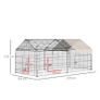 Metal Rabbit Run Playpen, Guinea Pig Cage, 220 x 103 x 103cm, Beige Image 2