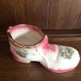 Vintage Pink Staffordshire pottery vase and boot planter Image 6