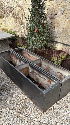 2 Large Metal Planters