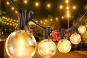 NEW SALE | Festoon Lights Outdoor Mains Powered - 65Ft 20m G40 Garden String Lights with 30+2 Shatterproof LED Bulbs Waterproof for Outside Patio Gazebo Pergola Backyard