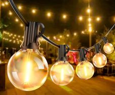 NEW SALE | Festoon Lights Outdoor Mains Powered - 65Ft 20m G40 Garden String Lights with 30+2 Shatterproof LED Bulbs Waterproof for Outside Patio Gazebo Pergola Backyard
