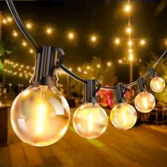 NEW SALE | Festoon Lights Outdoor Mains Powered - 65Ft 20m G40 Garden String Lights with 30+2 Shatterproof LED Bulbs Waterproof for Outside Patio Gazebo Pergola Backyard