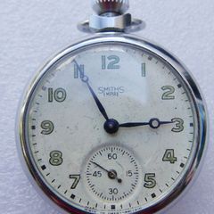 Vintage White Smiths Empire CASED CYLINDER POCKET WATCH (in working order)