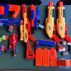 Set of Nerf Guns, Ammo and Attachments