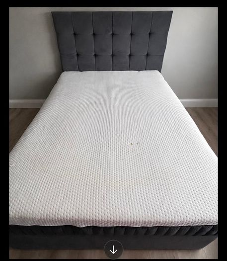 Grey Double bed frame and Emma mattress
