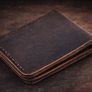 Unisex Genuine Leather Bifold Wallet Slim Vintage Brown Leather Wallet with Multiple Card Slots Image 7