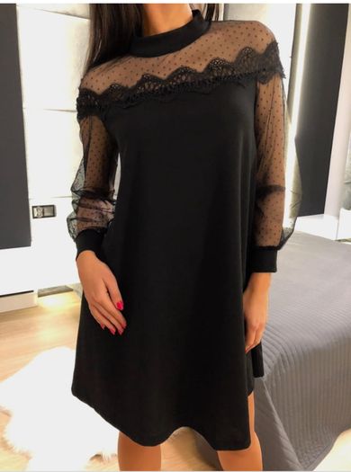 Boho Dress Trapezoidal Tulle Sleeves Lace