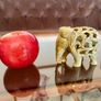Traditional Hand Carved Soapstone Elephant Figurine Image 3