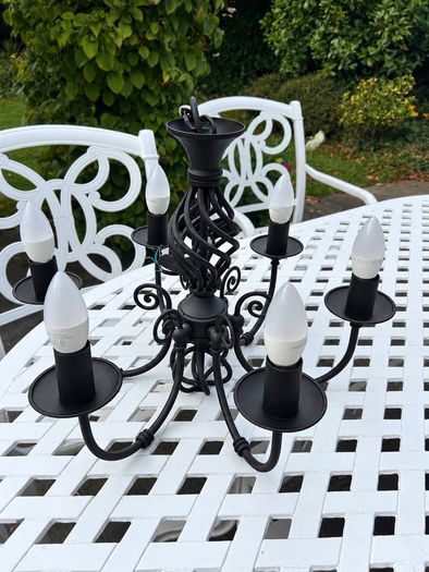Black ironwork light fittings