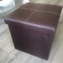brown Faux leather storage box /stool/ shoe box etc . Cost 110 euro will sell for 30 euro fire resistant Image 6