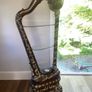 Pair of Large Ornate Harp Display Units, Glass Shelves & Lighting Image 2