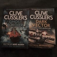 Hardback/Two Hardback Books by World No 1 Adventure Writer: Clive Cussler. ..  Price Drop