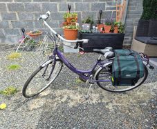 Women's City Bike with Front Basket & Rear Pannier Bags