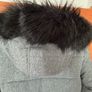 Grey winter coat with black faux fur hood trim) - size 16 Image 5