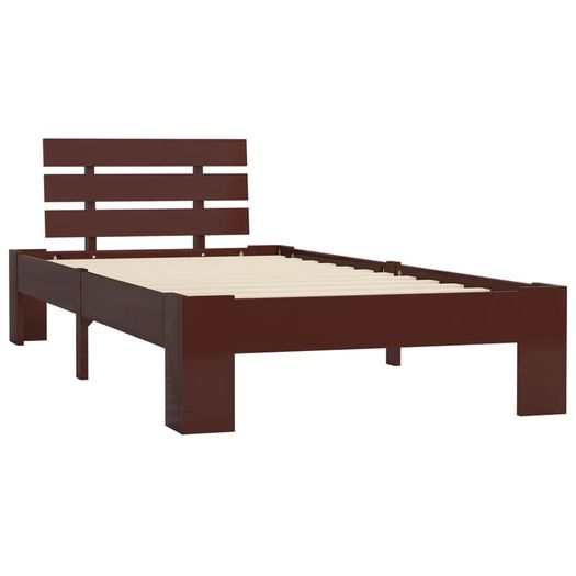 Bed Frame Dark Brown Solid Pine Wood 90x200 cm