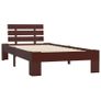 Bed Frame Dark Brown Solid Pine Wood 90x200 cm Image 3