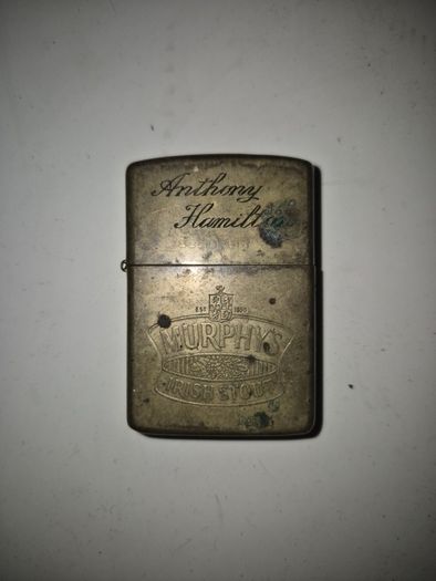 Vintage 1988 Solid Brass Zippo Lighter Murphy's Irish Stout Advertising Rare Collectible