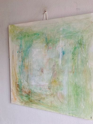 Original Abstract Painting Biophilic Art Neutral Art  Quiet Luxury Art