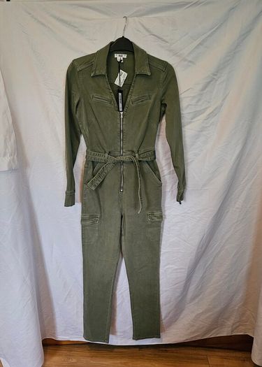 PAIGE Green Boiler Suit Denim Jumpsuit