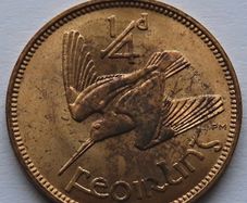 1966 Irish Farthing UNC Ireland 60th yrs old 1/4 d Feoirling coin