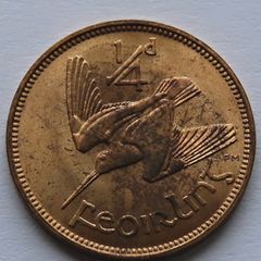 1966 Irish Farthing UNC Ireland 60th yrs old 1/4 d Feoirling coin