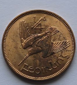 1966 Irish Farthing UNC Ireland 60th yrs old 1/4 d Feoirling coin
