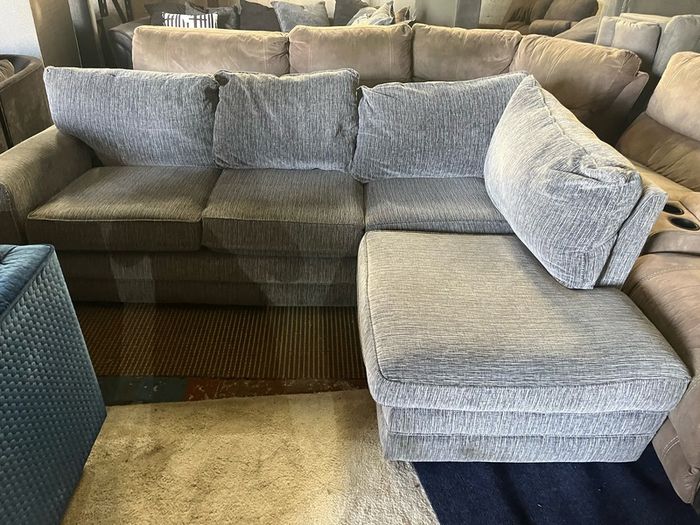 Grey corduroy corner sofa set