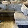 Grey corduroy corner sofa set Image 6