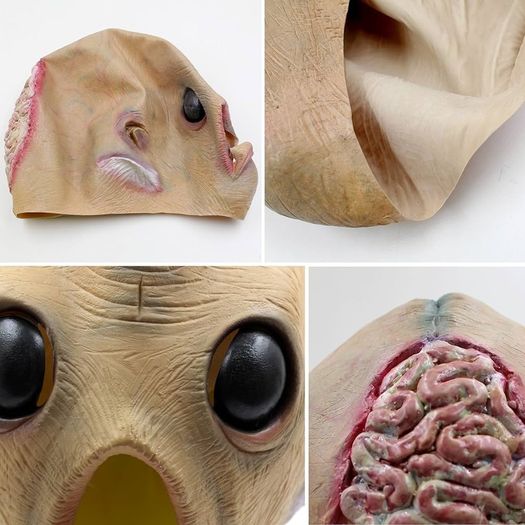 Alien Mask ET Dress Up Halloween Costume Party Latex Full Head Scary Horror Mask
