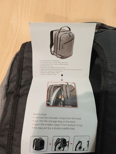 Bike 2 in1 rear (pannier + backpack)