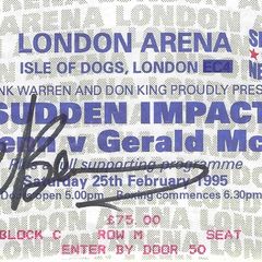 Nigel Benn vs Gerald McClellan Boxing Ticket - Signed By Nigel Benn - 0001