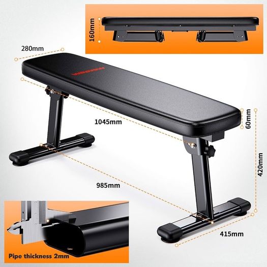 NEW SALE | Weight Bench Folding Workout Bench with Carrying Handle Flat Home Training Multiuse Fitness Bench