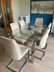 6 cantilever dining chairs
