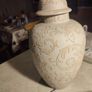 Beige Patterned Swirl Ginger Jar. Image 2