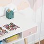 Kids Wooden Study Table Writing Desk with Drawer Ergonomic 39 x 19 x 30 White and Pink Image 6