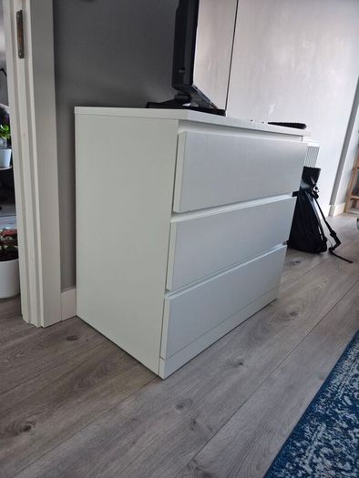 IKEA MALM White 3 Drawer Chest of Drawers