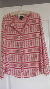 Lumiere Aztec Red and White Blouse